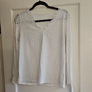 SHEIN White Lace Blouse